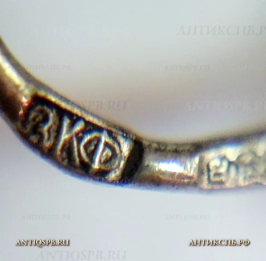Серьга серебряная. 8КФ. СССР. Сер. ХХ века. №18965